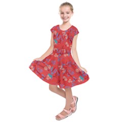Floral Pattern Kids  Short Sleeve Dress by Valentinaart