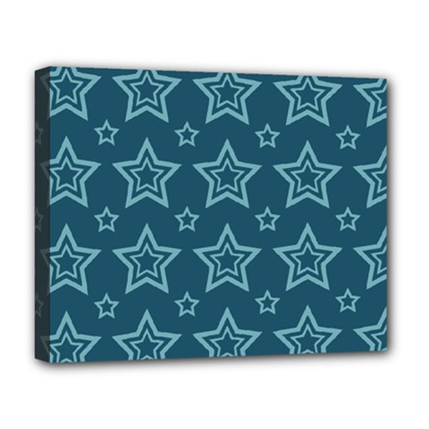 Star Blue White Line Space Deluxe Canvas 20  X 16   by Alisyart