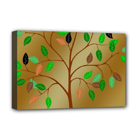 Tree Root Leaves Contour Outlines Deluxe Canvas 18  X 12   by Simbadda