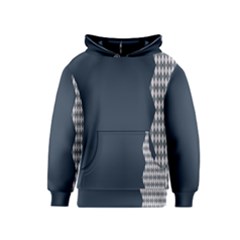 Argyle Triangle Plaid Blue Grey Kids  Pullover Hoodie by Alisyart