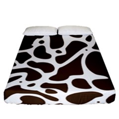 Dalmantion Skin Cow Brown White Fitted Sheet (queen Size) by Alisyart