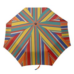 Stripes Background Colorful Folding Umbrellas by Simbadda
