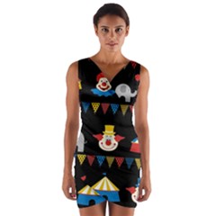 Circus  Wrap Front Bodycon Dress by Valentinaart