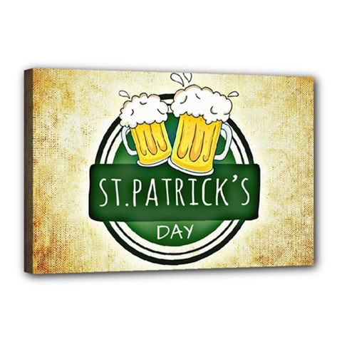 Irish St Patrick S Day Ireland Beer Canvas 18  X 12  by Simbadda