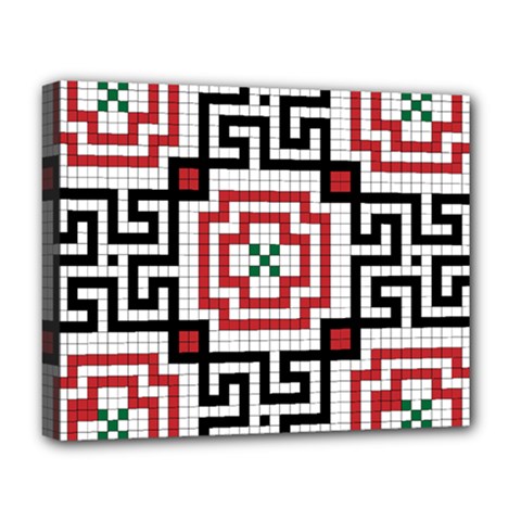 Vintage Style Seamless Black, White And Red Tile Pattern Wallpaper Background Deluxe Canvas 20  X 16   by Simbadda