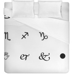 Set Of Black Web Dings On White Background Abstract Symbols Duvet Cover (king Size) by Amaryn4rt