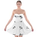 Set Of Black Web Dings On White Background Abstract Symbols Strapless Bra Top Dress View1