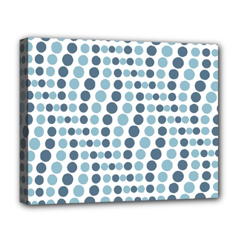 Circle Blue Grey Line Waves Deluxe Canvas 20  X 16   by Alisyart