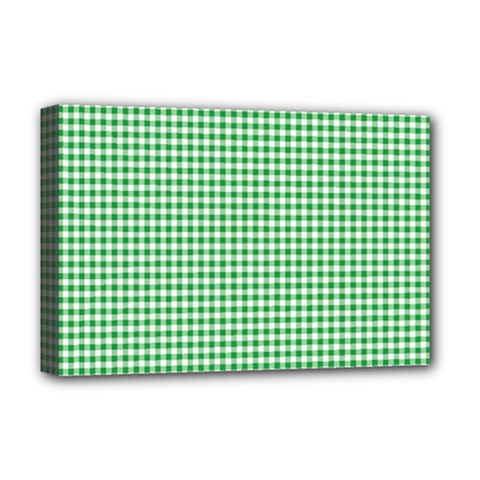 Green Tablecloth Plaid Line Deluxe Canvas 18  X 12   by Alisyart