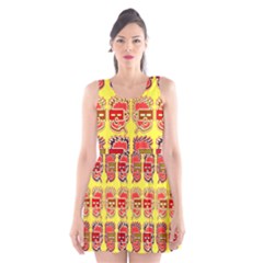 Funny Faces Scoop Neck Skater Dress by Amaryn4rt