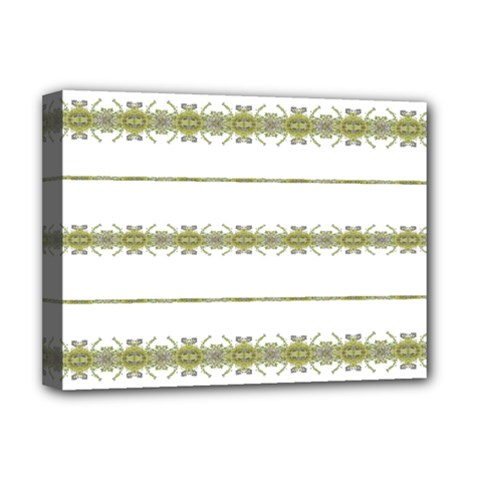 Ethnic Floral Stripes Deluxe Canvas 16  X 12   by dflcprints