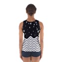 Black And White Waves And Stars Abstract Backdrop Clipart Women s Sport Tank Top  View2