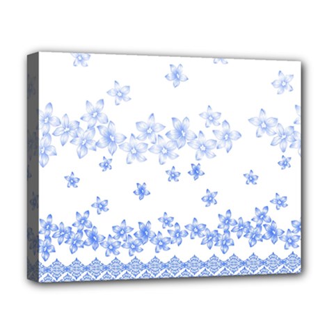 Blue And White Floral Background Deluxe Canvas 20  X 16   by Amaryn4rt