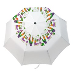 Go Vegan Folding Umbrellas by Valentinaart