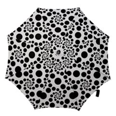 Dot Dots Round Black And White Hook Handle Umbrellas (small) by Amaryn4rt