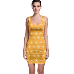 Yellow Stars Light White Orange Sleeveless Bodycon Dress by Alisyart