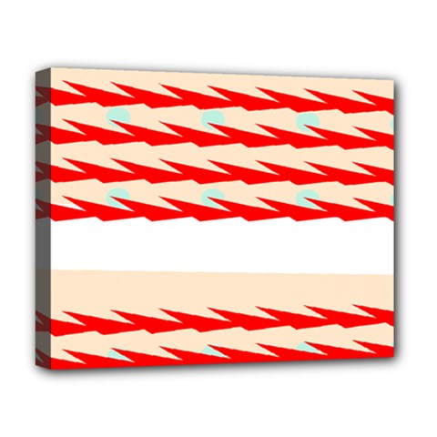 Chevron Wave Triangle Red White Circle Blue Deluxe Canvas 20  X 16   by Alisyart