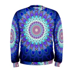 Power Flower Mandala   Blue Cyan Violet Men s Sweatshirt by EDDArt