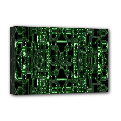An Overly Large Geometric Representation Of A Circuit Board Deluxe Canvas 18  X 12   by Simbadda