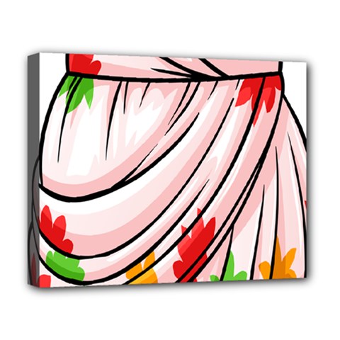 Petal Pattern Dress Flower Deluxe Canvas 20  X 16   by Alisyart