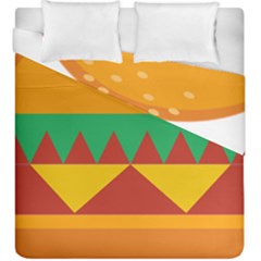 Burger Bread Food Cheese Vegetable Duvet Cover Double Side (king Size) by Simbadda