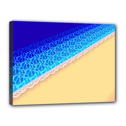 Beach Sea Water Waves Sand Canvas 16  X 12  by Alisyart