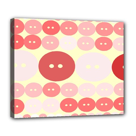 Buttons Pink Red Circle Scrapboo Deluxe Canvas 24  X 20   by Alisyart