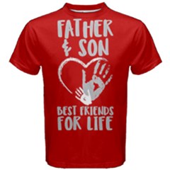 Red Father & Son Friends For Life Men s Cotton Tee by ThinkOutisdeTheBox