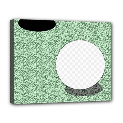 Golf Image Ball Hole Black Green Deluxe Canvas 20  X 16   by Alisyart