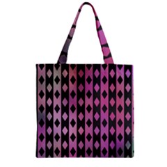 Old Version Plaid Triangle Chevron Wave Line Cplor  Purple Black Pink Zipper Grocery Tote Bag by Alisyart