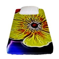 Beautiful Fractal Flower In 3d Glass Frame Fitted Sheet (single Size) by Simbadda