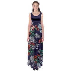 Navy2 Floral Empire Waist Maxi Dress by CoolDesigns
