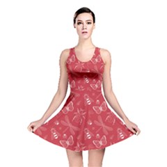 Red Insect Pattern Reversible Skater Dress  by CoolDesigns