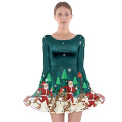 Xmas Town Long Sleeve Skater Dress by CoolDesigns