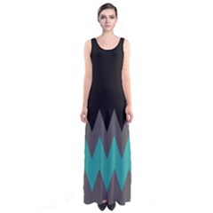 Mint Chevron Sleeveless Maxi Dress by CoolDesigns