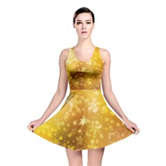 Golden Snow Flake Reversible Skater Dress by CoolDesigns