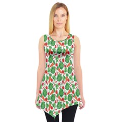Green Vegetable Pattern Sleeveless Tunic Top by CoolDesigns