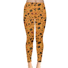 Orange Halloween Pattern Women s Leggings by CoolDesigns