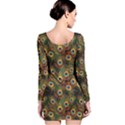 Green Pattern Peacock Feathers Long Sleeve Bodycon Dress View2