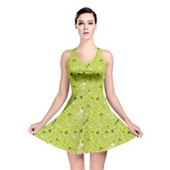 Green Microbes And Bacteria In Petri Dish Pattern Reversible Skater Dress by CoolDesigns