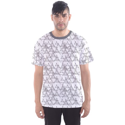 Gray Black And White Pattern Abstract Men s Sport Mesh Tee by CoolDesigns