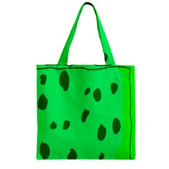 Alien Spon Green Zipper Grocery Tote Bag by Alisyart