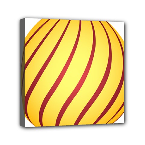 Yellow Striped Easter Egg Gold Mini Canvas 6  X 6  by Alisyart