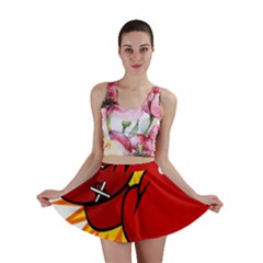 Boxing Gloves Red Orange Sport Mini Skirt by Alisyart