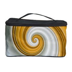 Golden Spiral Gold White Wave Cosmetic Storage Case by Alisyart