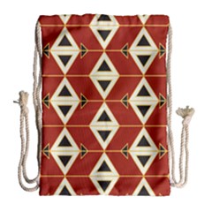 Triangle Arrow Plaid Red Drawstring Bag (large) by Alisyart