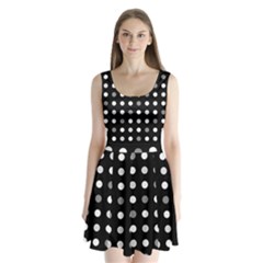 Polka Dots  Split Back Mini Dress  by Valentinaart