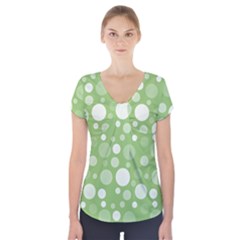 Polka Dots Short Sleeve Front Detail Top by Valentinaart
