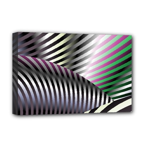 Fractal Zebra Pattern Deluxe Canvas 18  X 12   by Simbadda