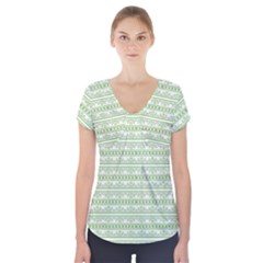 Pattern Short Sleeve Front Detail Top by Valentinaart